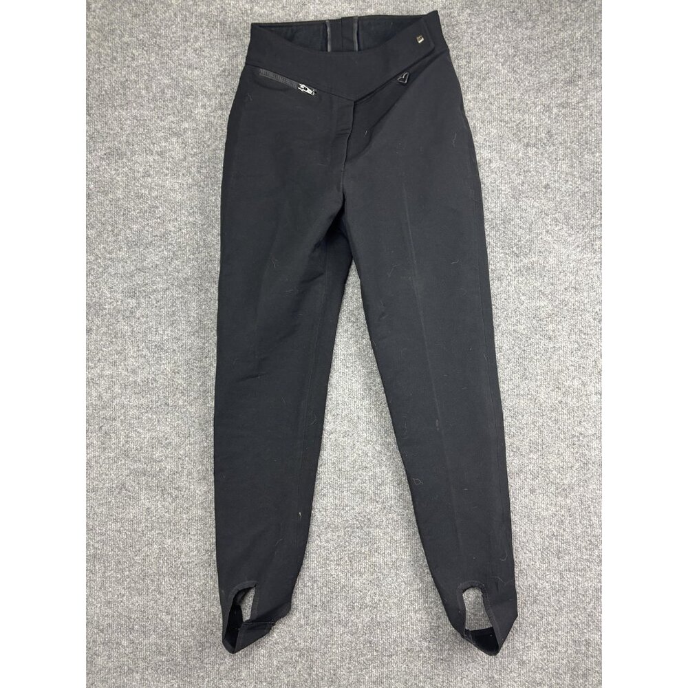 Vintage Obermeyer Snow Pants Womens 8L Tall‎ Black Stirrup Ski Leggings Japan